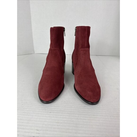 Lucky Brand Women's 6 Suede Ankle Bootie Boot Cranberry Red New/Sample - Picture 10 of 15